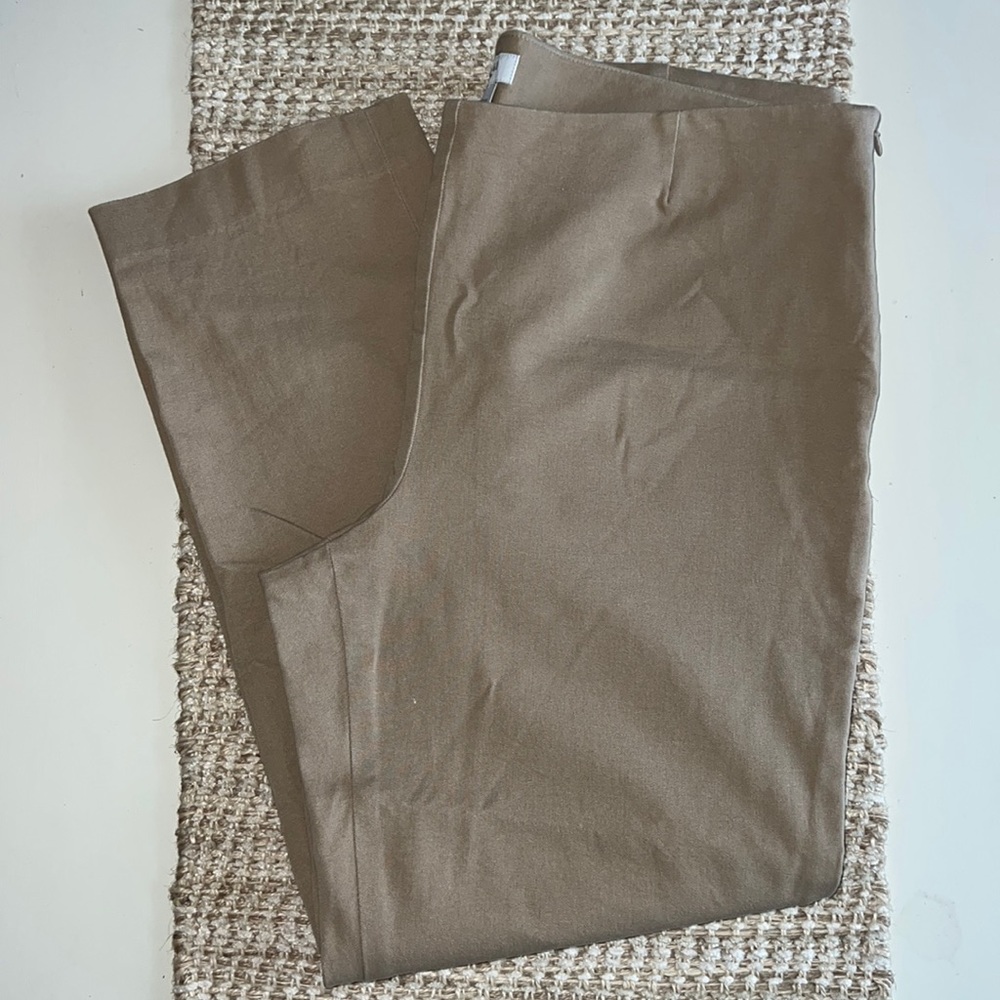 EUC! Kate Hill Khaki Ankle Pants, Side zipper, Size 14P, Some stretch!